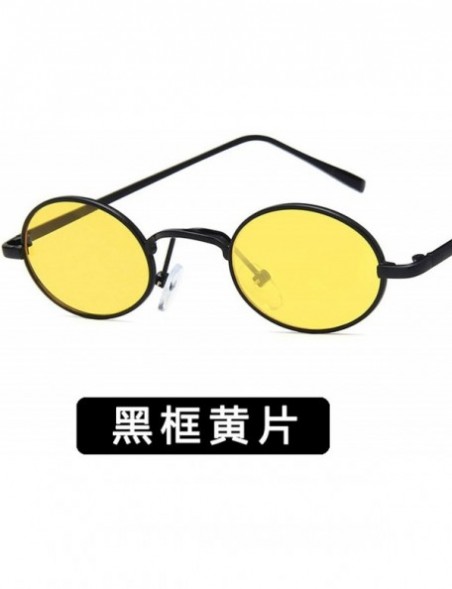 Round Fashion Round Retro Eye Classic Women Sunglasses Tinted Color Lens Small Metal Frame Hip Hop Sun Glasses - 6 - CS198ZW3...