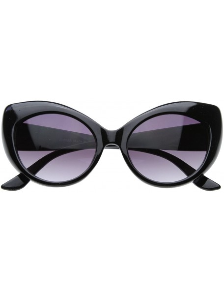 Cat Eye Designer Inspired Bold Cat-Eye Sunglasses Mystic Black Edition - CI11ME227MX $8.86