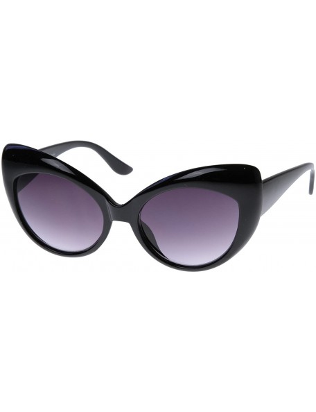 Cat Eye Designer Inspired Bold Cat-Eye Sunglasses Mystic Black Edition - CI11ME227MX $8.86