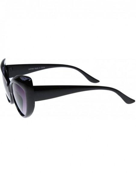 Cat Eye Designer Inspired Bold Cat-Eye Sunglasses Mystic Black Edition - CI11ME227MX $8.86
