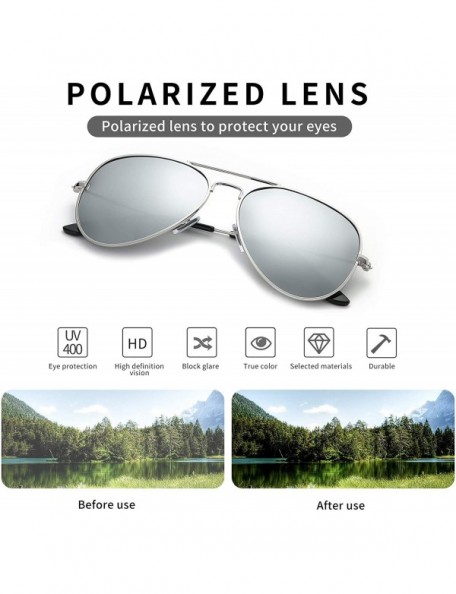 Aviator Aviator Sunglasses for Mens Womens Mirrored Sun Glasses Shades with Uv400 - Black Grey + Silver - CR18LDXRSZ7 $12.51