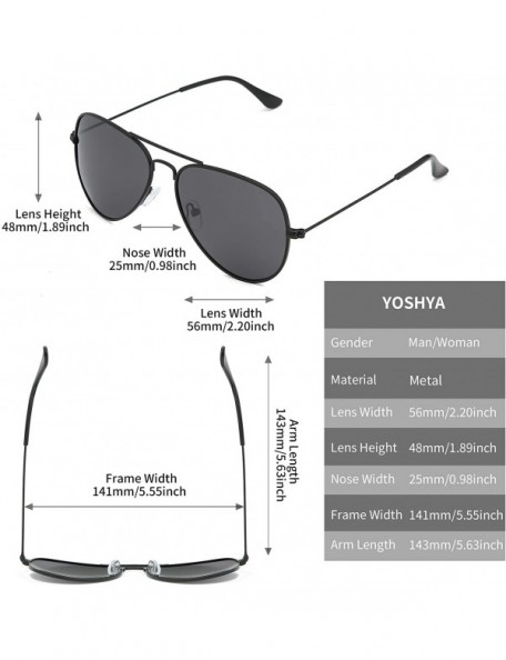 Aviator Aviator Sunglasses for Mens Womens Mirrored Sun Glasses Shades with Uv400 - Black Grey + Silver - CR18LDXRSZ7 $12.51