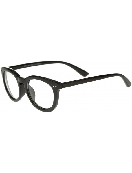 Oval Classic Retro Casual Frame Horn Rimmed Oval Clear Lens Glasses 47mm - Black / Clear - CO12J347GV1 $8.50