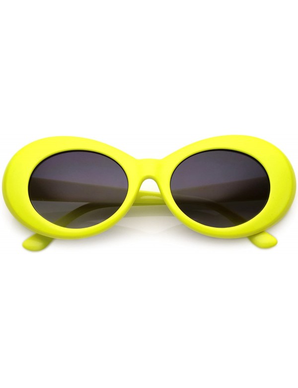 Goggle Retro Colorful Tapered Arms Neutral Colored Gradient Lens Oval Sunglasses 50mm - Yellow / Lavender - C2183N4R4D7 $7.90