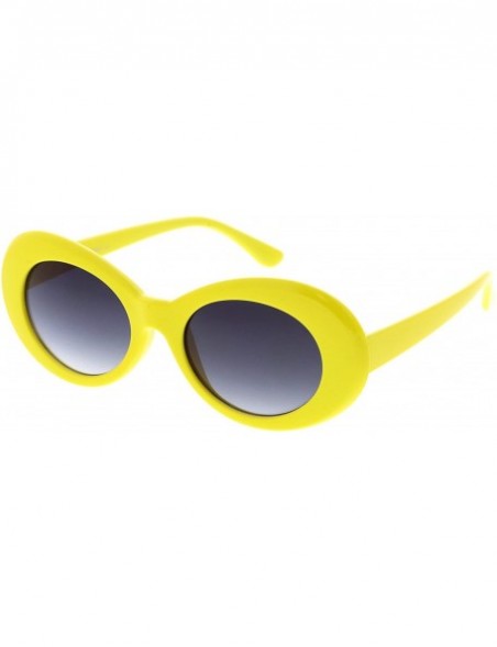 Goggle Retro Colorful Tapered Arms Neutral Colored Gradient Lens Oval Sunglasses 50mm - Yellow / Lavender - C2183N4R4D7 $7.90