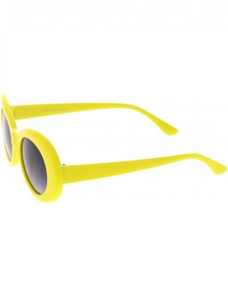 Goggle Retro Colorful Tapered Arms Neutral Colored Gradient Lens Oval Sunglasses 50mm - Yellow / Lavender - C2183N4R4D7 $7.90