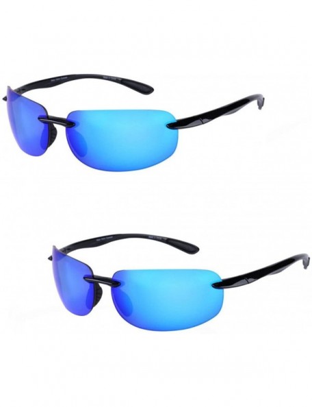 Wrap Pair Lovin Unisex Polarized Sunglasses - Open Road Blue - CT184ID359Y $52.89