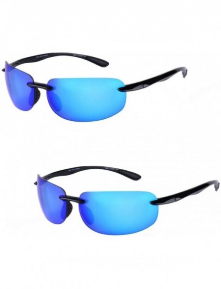 Wrap Pair Lovin Unisex Polarized Sunglasses - Open Road Blue - CT184ID359Y $52.89