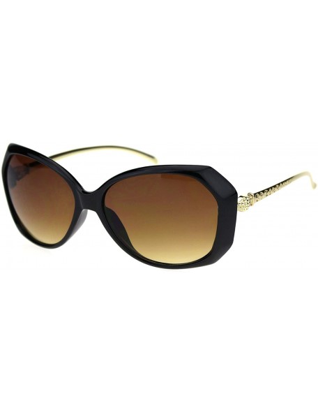 Butterfly Womens Metal Serpent Snake Arm Butterfly Sunglasses - Black Brown - CW18RX4YKTG $17.88