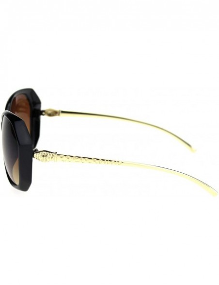 Butterfly Womens Metal Serpent Snake Arm Butterfly Sunglasses - Black Brown - CW18RX4YKTG $7.76