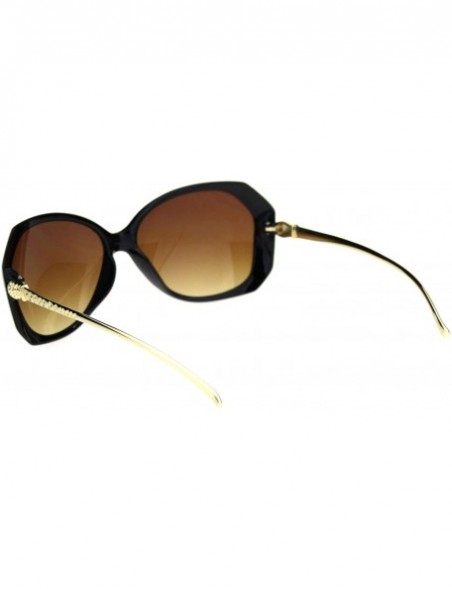 Butterfly Womens Metal Serpent Snake Arm Butterfly Sunglasses - Black Brown - CW18RX4YKTG $7.76