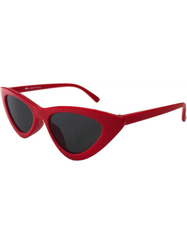 Cat Eye Retro Cat Eye Vintage Sunglasses UV400 Polarized Eyewear - Red - CB18UXR9OWR $22.71
