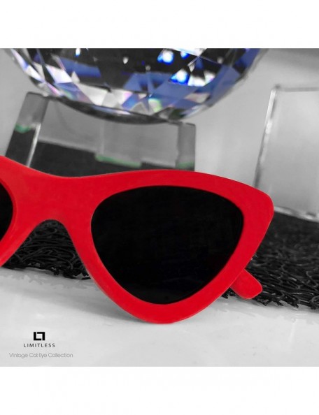 Cat Eye Retro Cat Eye Vintage Sunglasses UV400 Polarized Eyewear - Red - CB18UXR9OWR $22.71