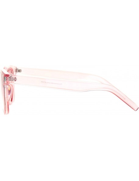 Square Classic Square Sunglasses Heart Shape Cutout Lens Translucent Colors UV 400 - Pink (Pink) - C3195EZQG0M $12.95