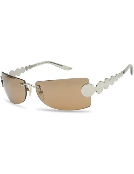 Oval Super Unique Retro Rimless Light Tinted Sun Glasses 70's Vintage Disco Novelty Eyewear Glasses - CS18D3DW0YR $12.91