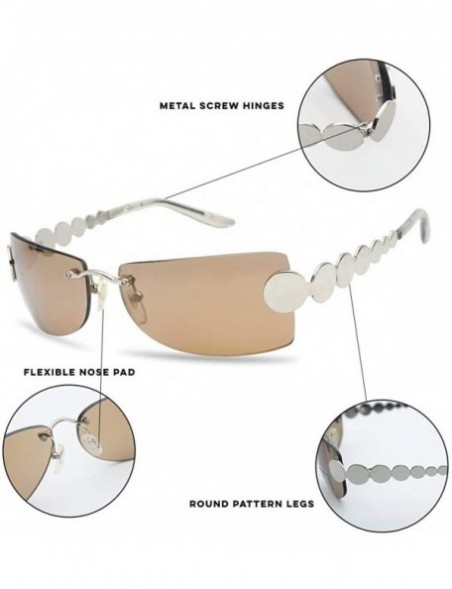 Oval Super Unique Retro Rimless Light Tinted Sun Glasses 70's Vintage Disco Novelty Eyewear Glasses - CS18D3DW0YR $12.91