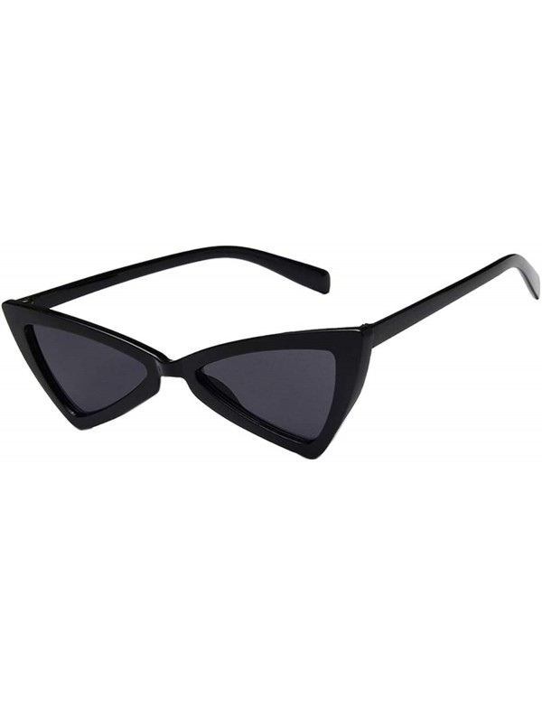 Cat Eye Women's Cat Eye Sunglasses Retro Style Triangle Frame Sunglass - Black - CJ18LRROHYX $12.13