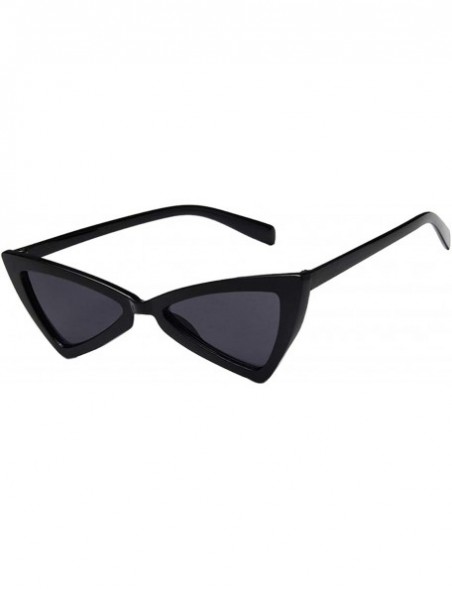 Cat Eye Women's Cat Eye Sunglasses Retro Style Triangle Frame Sunglass - Black - CJ18LRROHYX $12.13