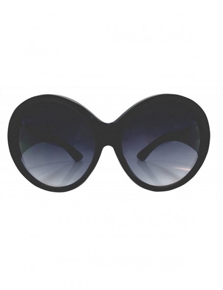 Shield Oversized Ali Lady Women Sunglasses Round Large Shield Full Mask - Black - CU1809YAGM0 $10.45