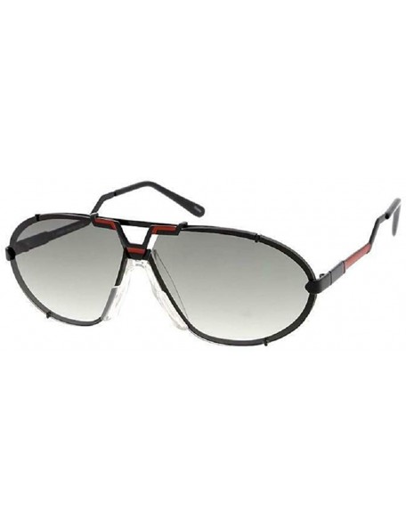 Square Gazelle Luxury Futuristic Retro Aviator Sunglasses - Black & Gold Metallic Frame - C218ZDXDUKO $10.72