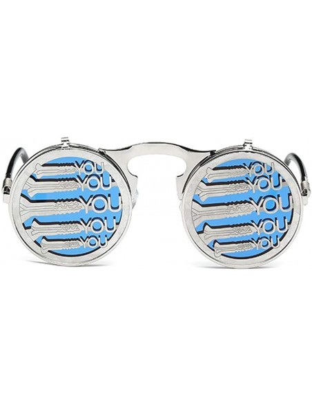 Round Vintage Flip Up Sunglasses Juniors John Lennon Style Circle Sun Glasses - Silverc15 - CR18RQ7439Y $15.63