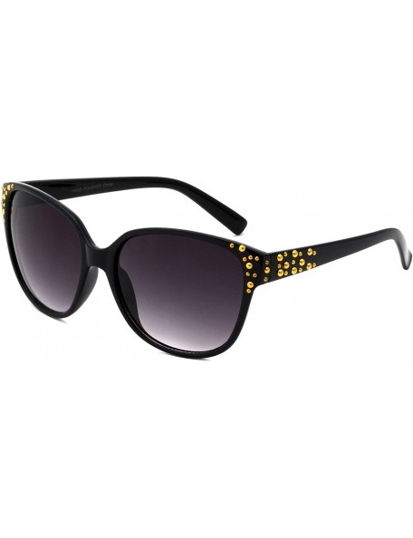 Butterfly Classic Studs Sunglasses - Smoke Gold - CD196XH7EIW $17.61