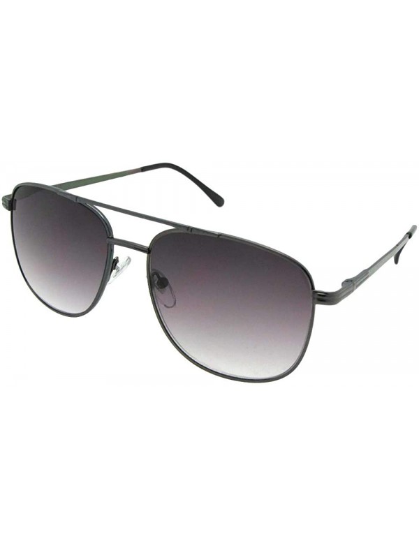 Aviator Mens Square Aviator Sun Reader R74 - Pewter Frame Gray Lenses - CN18L4TSEDY $16.18