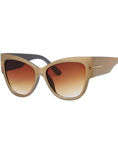 Square Fashion Cat Eye Sunglasses Women Vintage Brand Design Square Blue Leopard - Champagne - C118YZWZQOG $17.78