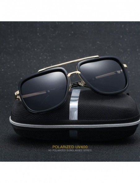 Aviator Fashion Oversized Aviator Polarized Sunglasses - Gray - CG1825KZTWM $19.42
