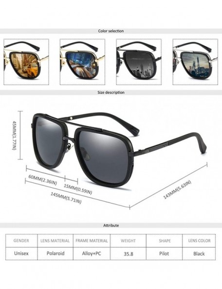 Aviator Fashion Oversized Aviator Polarized Sunglasses - Gray - CG1825KZTWM $19.42