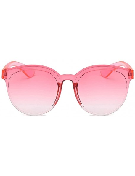 Round Flat Lenses Sunglasses One Piece Transparent Candy Color Frameless Glasses Tinted Eyewear Glasses - CG199HW92TT $11.09