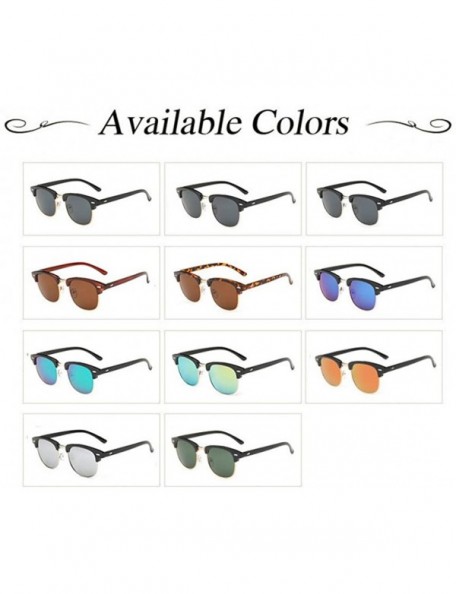 Rimless Fashion Men Square Sun Glasses Mirror Coating Brand Designer Vintage Women Semi-rimless Decration Sunglasses - CU18RQ...