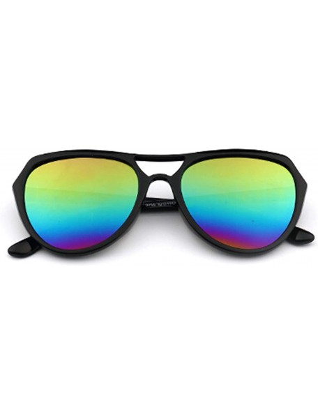 Oversized Flat Top Aviator Sunglasses for Men Women Sunglasses - Colorful - CO18M0Z564W $12.14