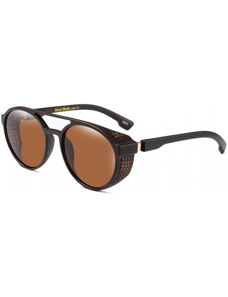 Goggle Steampunk Sunglasses Men Luxury Brand Designer Glasses Unisex Steam Goggles UV400 - C5 Brown Brown - CO199Q0082Y $9.17