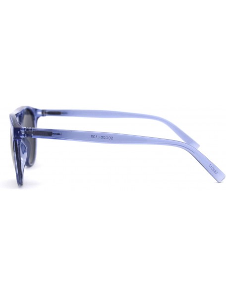 Round Flat Top Hipster Horn Rim Round Keyhole Bi-focal Reading Sunglasses - Blue Black - CV18X6YIKU0 $14.20