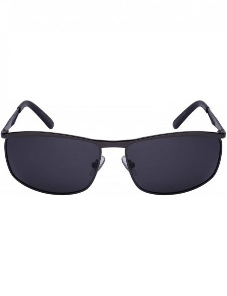 Aviator Men's 100% UV400 Protection Lens Driving Eyewear- TAC Polarized Sunglasses - Matte Black/Clear Black - CR19242XI0H $1...
