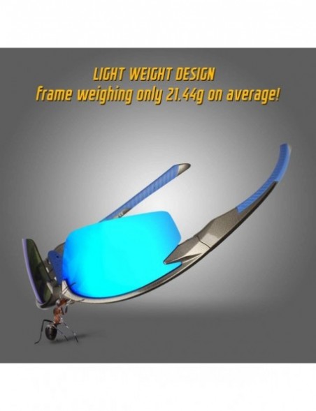 Rimless Polarized Semi Rimless Sunglasses Driving HP5003C2 - C2 Deep Grey Frame/Blue Revo Lens - CV18GMSN8I6 $12.95