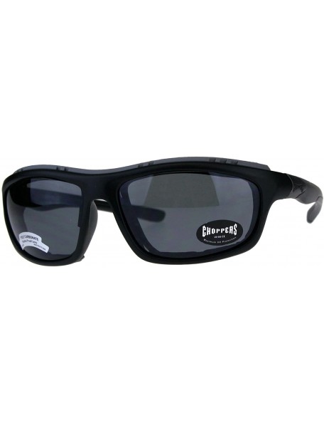 Goggle Mens Biker Sunglasses Foam Padded Wind Blocker UV 400 - Black (Black) - C018E6KYK0I $9.54