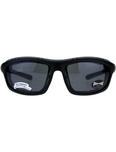 Goggle Mens Biker Sunglasses Foam Padded Wind Blocker UV 400 - Black (Black) - C018E6KYK0I $9.54