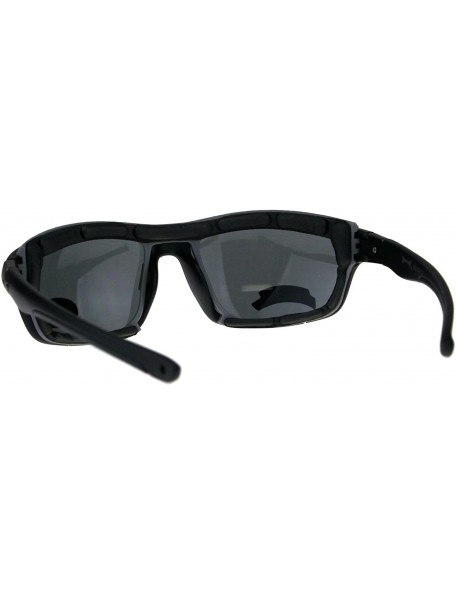 Goggle Mens Biker Sunglasses Foam Padded Wind Blocker UV 400 - Black (Black) - C018E6KYK0I $9.54