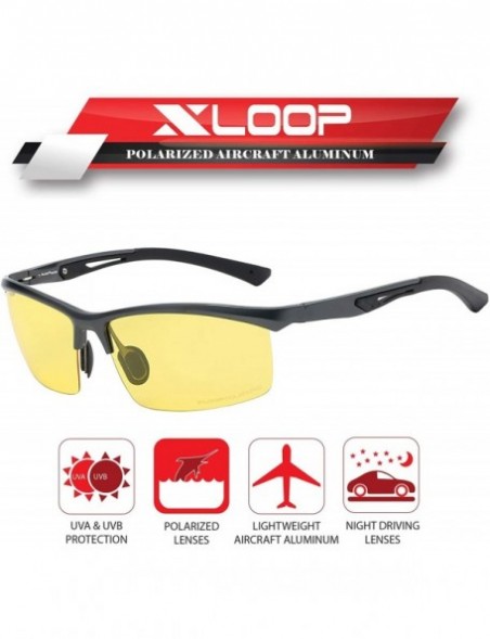 Sport Polarized Rectangular Al-Mg Metal Semi Rimless Fishing Sunglasses For Men - CD18HM08Z3Y $21.31