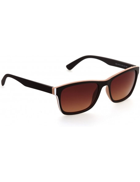 Wrap Premium Designer Rectangular Sunglasses - Matte Brown - CV189OLYCDU $24.76