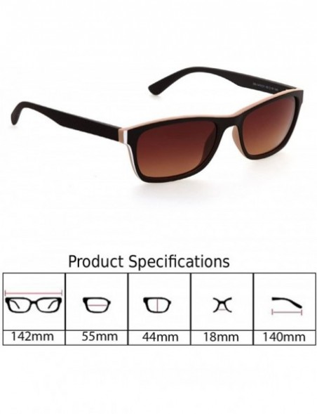 Wrap Premium Designer Rectangular Sunglasses - Matte Brown - CV189OLYCDU $24.76