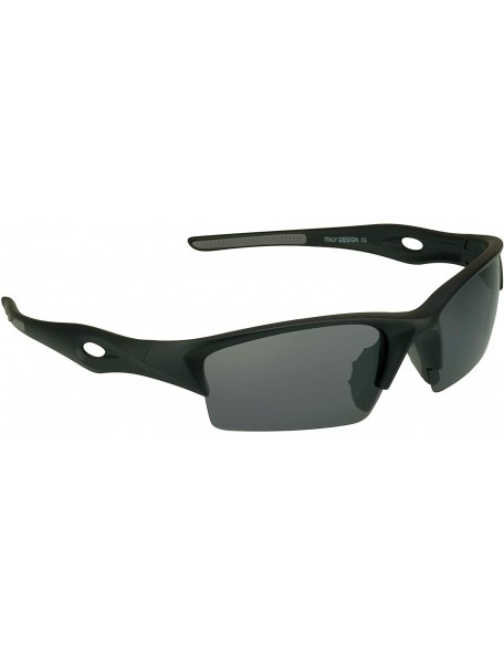 Rimless Polarized Sunglasses for Men. Semi Rimless Light weight. - Black - C112EGIOFSL $16.78