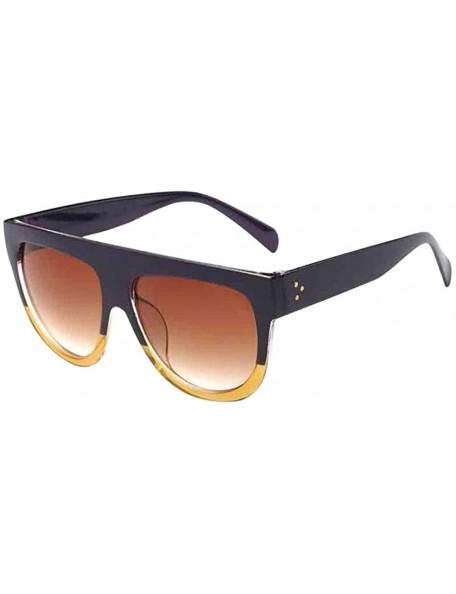 Oversized Men Women Square Vintage Mirrored Sunglasses Eyewear Outdoor Sports Fashion Sunglasses - C - C018SL08X4G $8.95