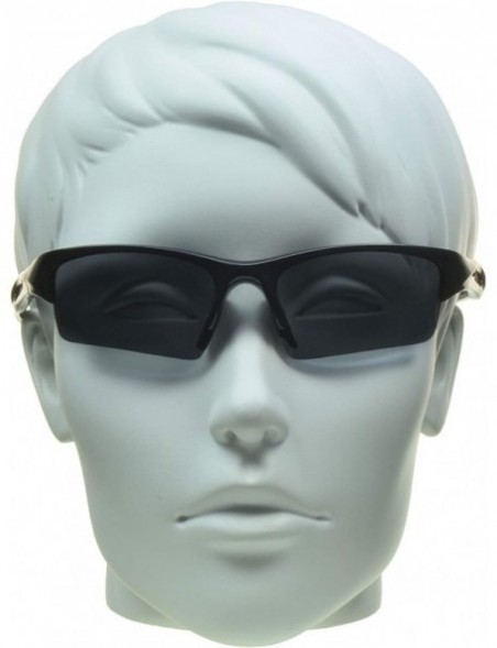 Rimless Polarized Sunglasses for Men. Semi Rimless Light weight. - Black - C112EGIOFSL $16.78
