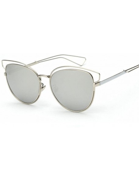 Oversized Men Women Sunglasses Metal Oversized Mirrored Sunglasses Vintage Glasses Eyewear - Grey - CA18D84N3LR $15.70
