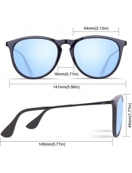 Oversized Polarized Sunglasses For Women Round Style 100% UV400 Protection TR90 Frame - C818U86MM98 $18.15