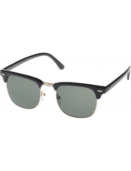 Wayfarer Soho Retro Square Fashion Sunglasses - Black-silver-smoke - C212DXM9XZB $10.65