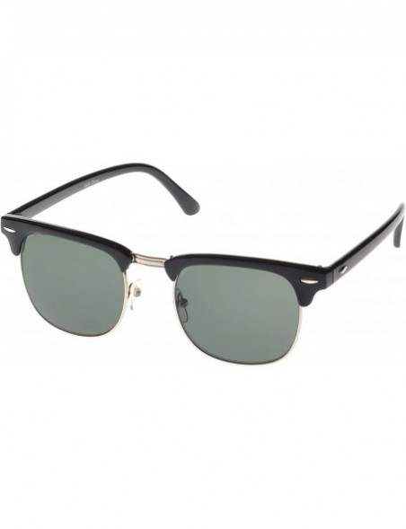 Wayfarer Soho Retro Square Fashion Sunglasses - Black-silver-smoke - C212DXM9XZB $10.65